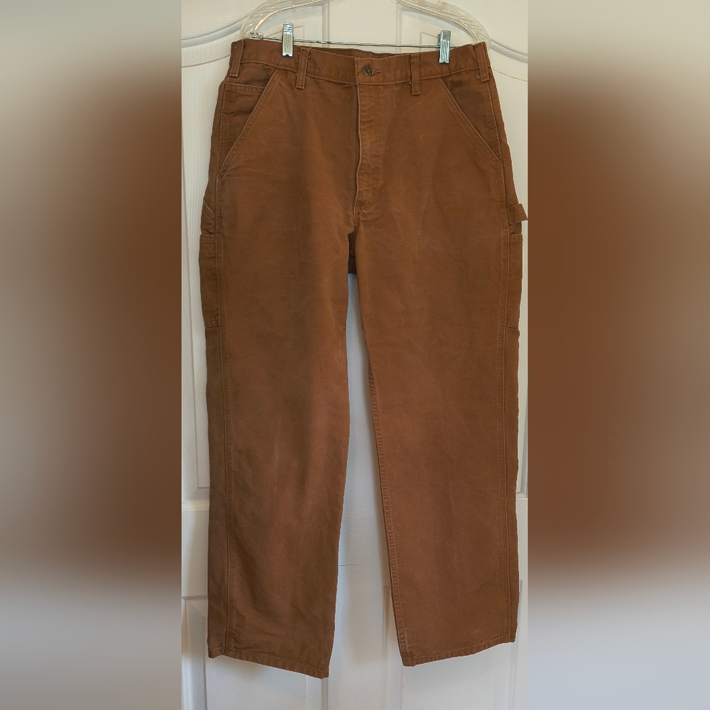 Carhartt Brown Canvas Work Pants Men's Size 36x32 B11 BRN USA Made